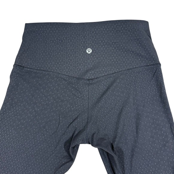 Lululemon Wunder Under HR Leggings Black Diamond Jacquard Women's 8 Yoga Gym - Picture 2 of 9